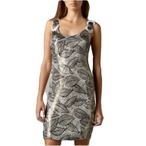 Tory Burch Silk Metallic Sheath Dress with Beaded Straps